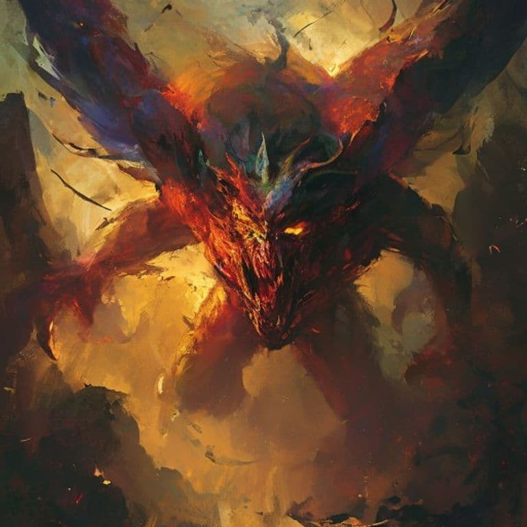 Cherufe — fantasy monster illustration. Cherufe is a huge elemental (Challenge Rating 14).