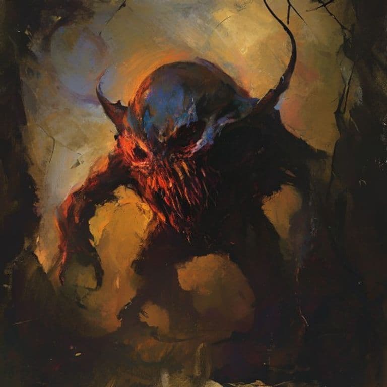 Dubius — fantasy monster illustration. Dubius is a small fiend (Challenge Rating 2).