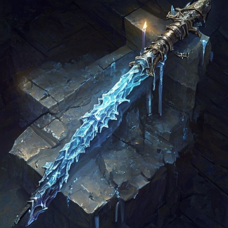Rod of Icicles — fantasy item illustration