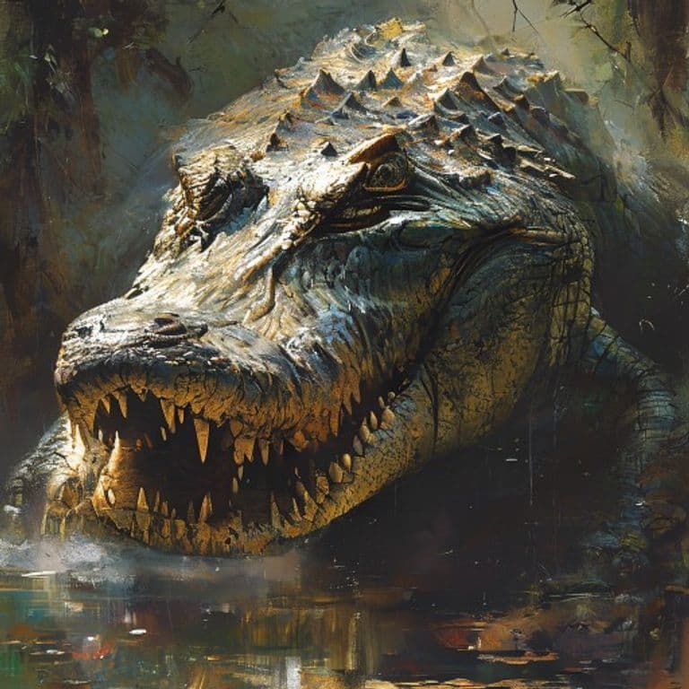 Giant Crocodile — fantasy monster illustration. Giant Crocodile is a huge beast (Challenge Rating 5).