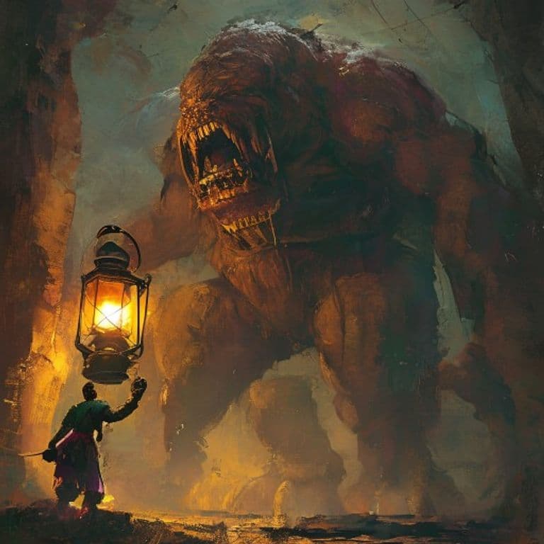 Giant, Lantern — fantasy monster illustration