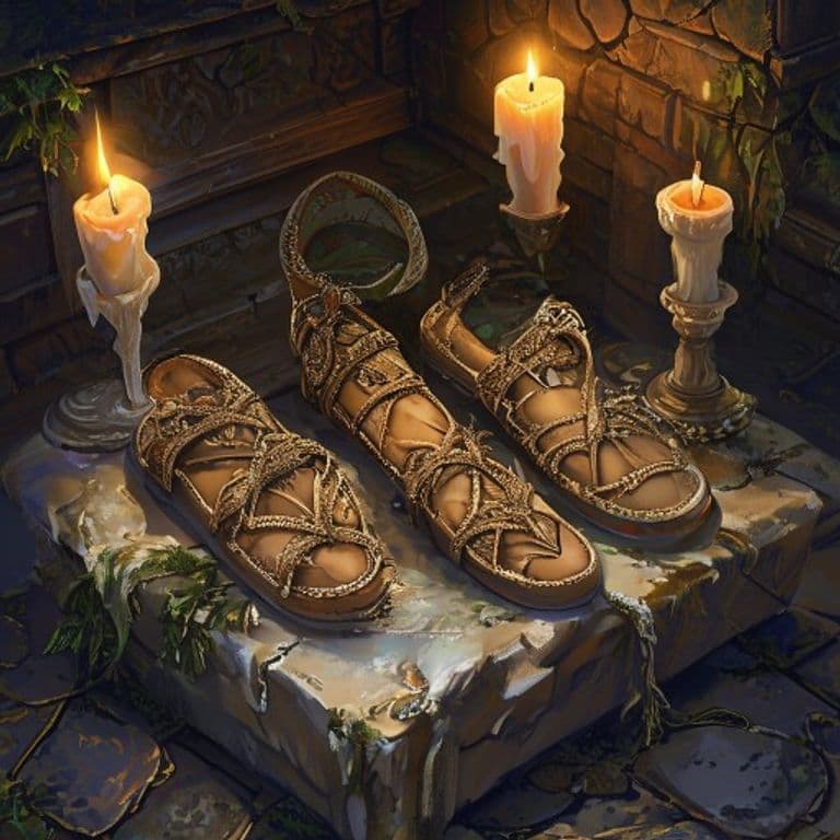 Sandals of Sand Skating — fantasy item illustration