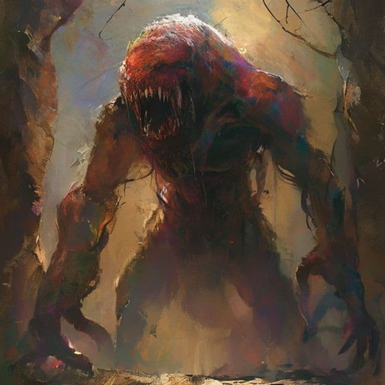 Sulsha — fantasy monster illustration. Sulsha is a large humanoid (Challenge Rating 4).