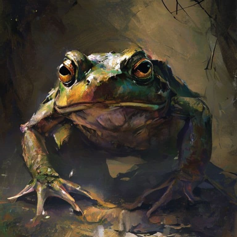 Frog — fantasy monster illustration. Frog is a tiny beast (Challenge Rating 0).