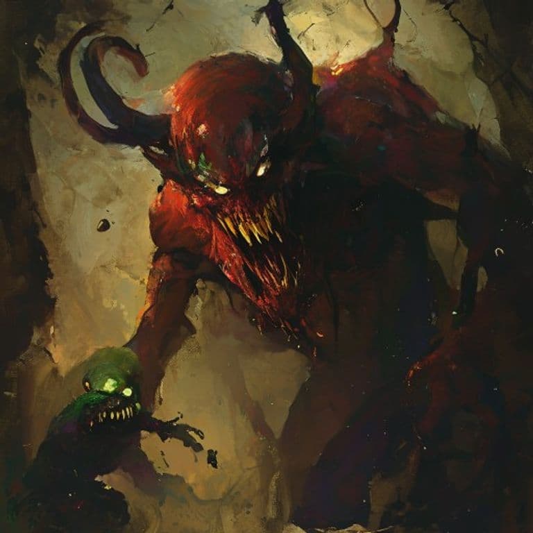 Sap Demon — fantasy monster illustration. Sap Demon is a small ooze (Challenge Rating 4).