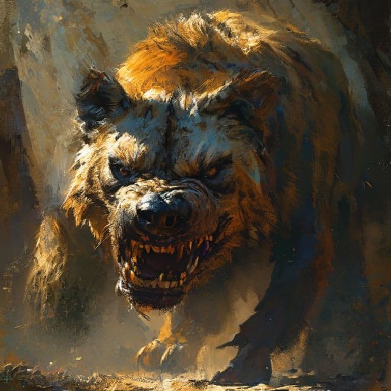 Giant Hyena — fantasy monster illustration. Giant Hyena is a large beast (Challenge Rating 1).