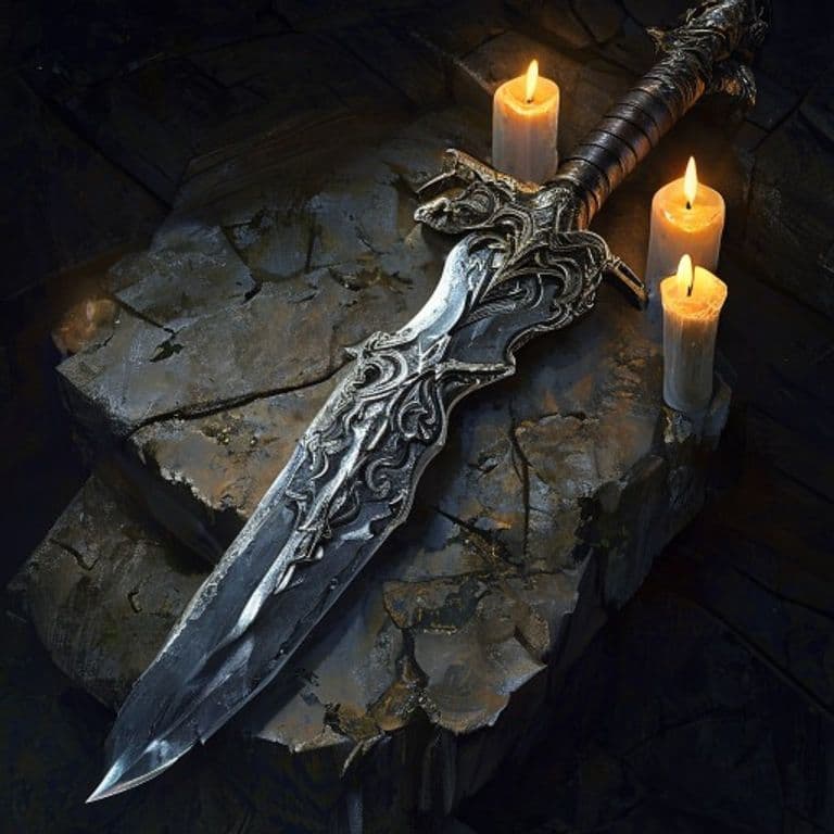 Riverine Blade — fantasy item illustration
