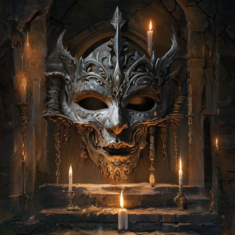 Mask of Relentless Fury — fantasy item illustration