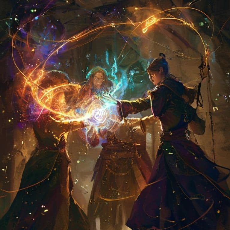 Friends — fantasy spell effect illustration. Friends is a Cantrip enchantment available to Bard, Sorcerer, Warlock, Wizard.