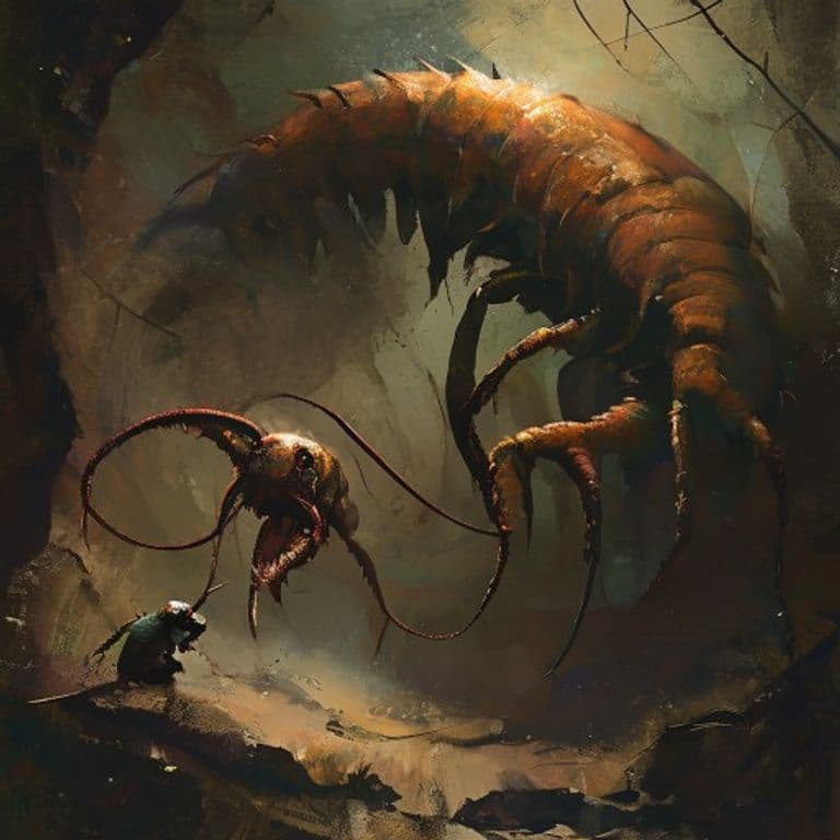 Giant Centipede — fantasy monster illustration. Giant Centipede is a small beast (Challenge Rating 1/4).