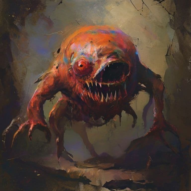 Flumph — fantasy monster illustration. Flumph is a small aberration (Challenge Rating 1/8).