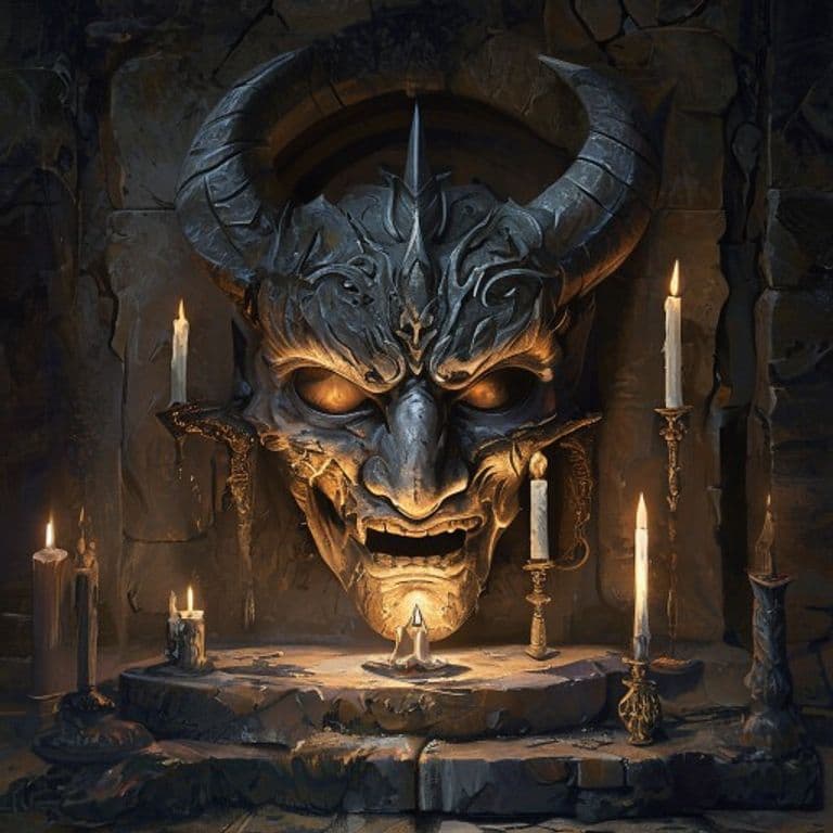 Oni Mask — fantasy item illustration