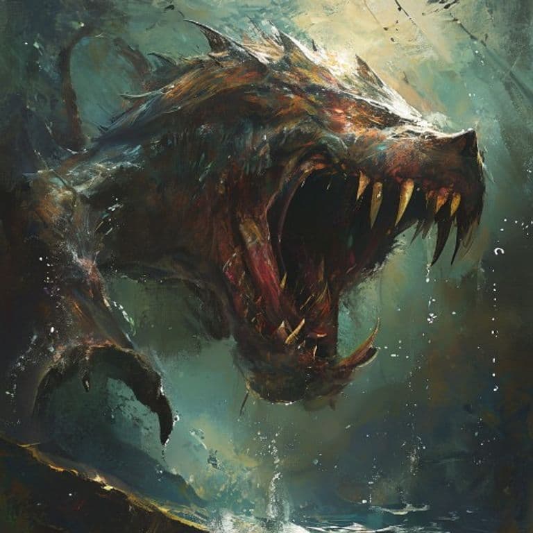 Water Leaper — fantasy monster illustration