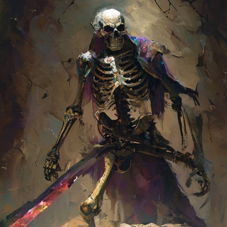 Veteran Swordbreaker Skeleton — fantasy monster illustration. Veteran Swordbreaker Skeleton is a medium undead (Challenge Rating 3).