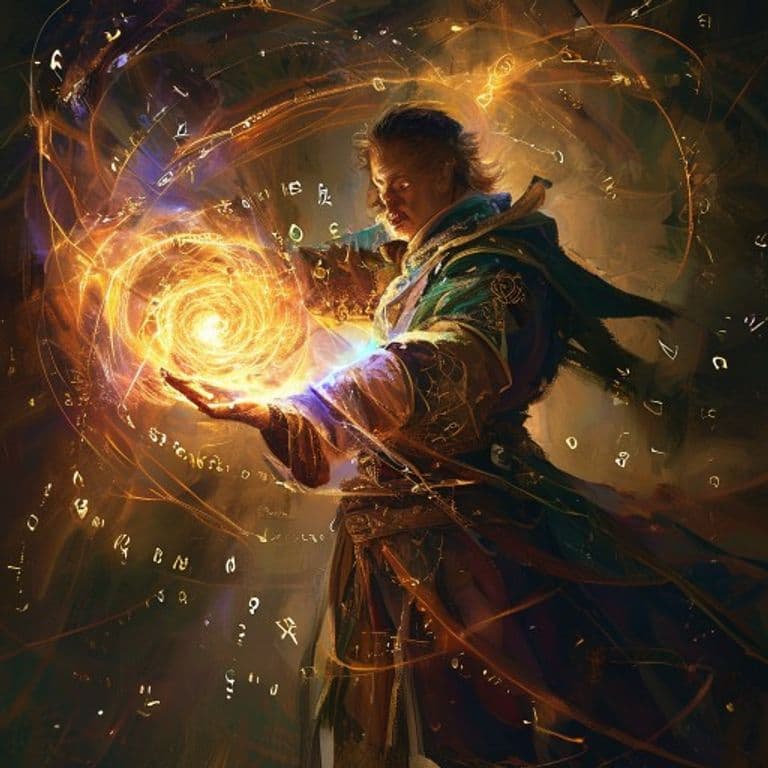 Geas — fantasy spell effect illustration. Geas is a 5th-level enchantment available to Bard, Cleric, Druid, Herald, Wizard.