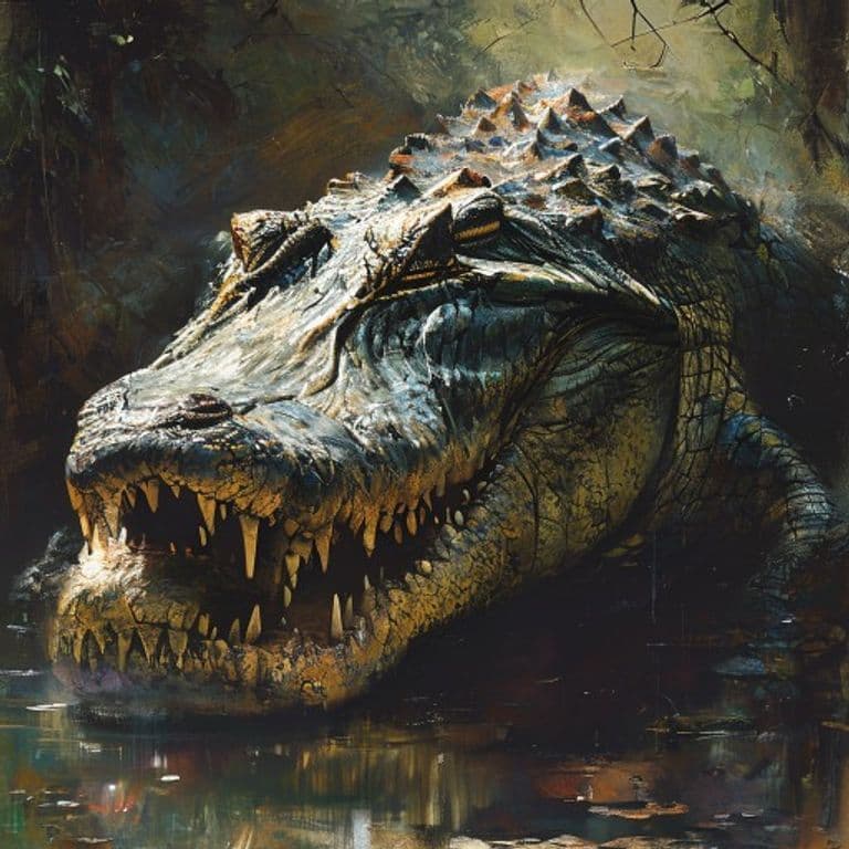 Crocodile — fantasy monster illustration. Crocodile is a large beast (Challenge Rating 1/2).