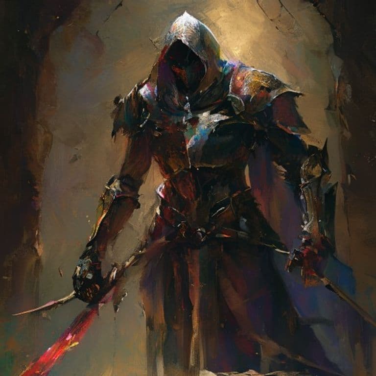 Knight — fantasy monster illustration. Knight is a medium humanoid (Challenge Rating 3).