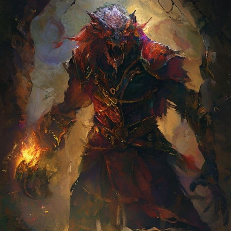 Marid Noble — fantasy monster illustration. Marid Noble is a large elemental (Challenge Rating 11).