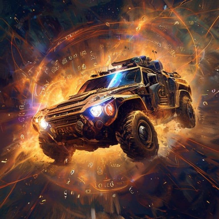 Instant Armored Vehicle — fantasy spell effect illustration. Instant Armored Vehicle is a 6th-level transmutation available to Wizard.