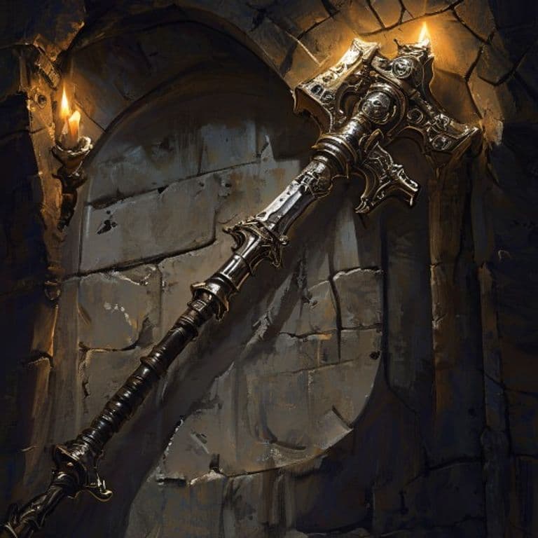 Clockwork Mace of Divinity — fantasy item illustration. Clockwork Mace of Divinity is a magic item (weapon) of uncommon rarity.