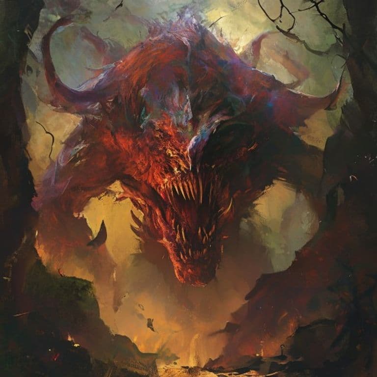 Thuellai — fantasy monster illustration. Thuellai is a huge elemental (Challenge Rating 12).