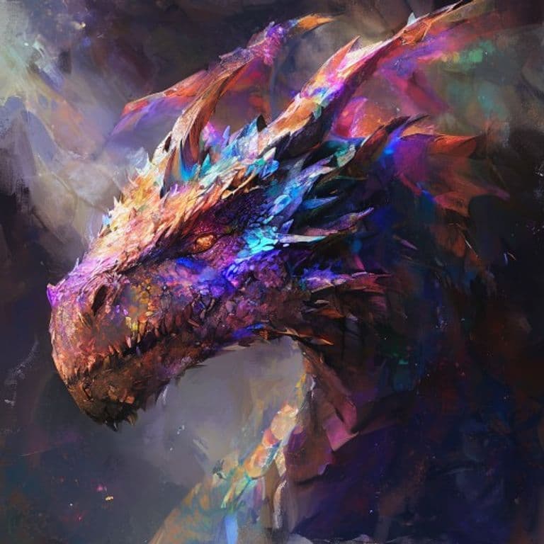 Dragon, Prismatic Wyrmling — fantasy monster illustration