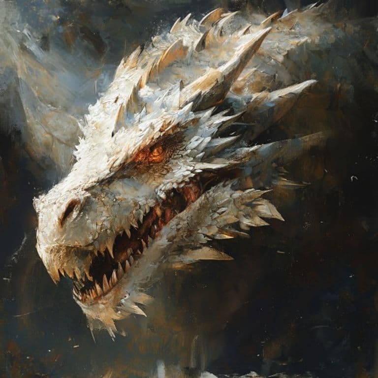 Adult White Dragon — fantasy monster illustration. Adult White Dragon is a huge dragon (Challenge Rating 13).