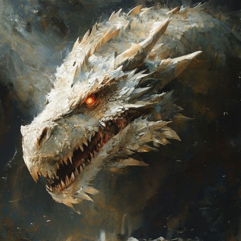 Ancient White Dragon — fantasy monster illustration. Ancient White Dragon is a gargantuan dragon (Challenge Rating 22).