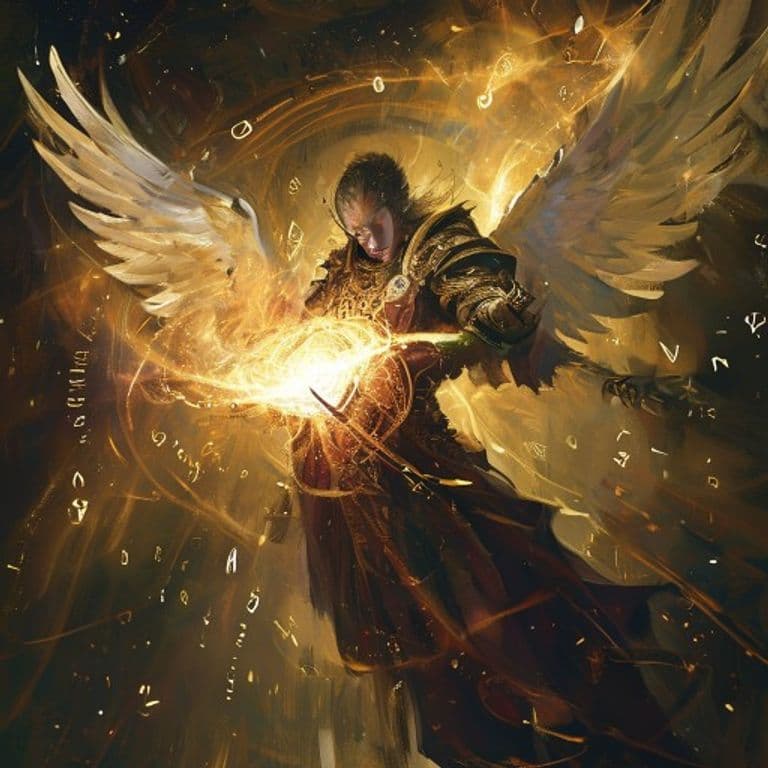 Angelic Guardian — fantasy spell effect illustration