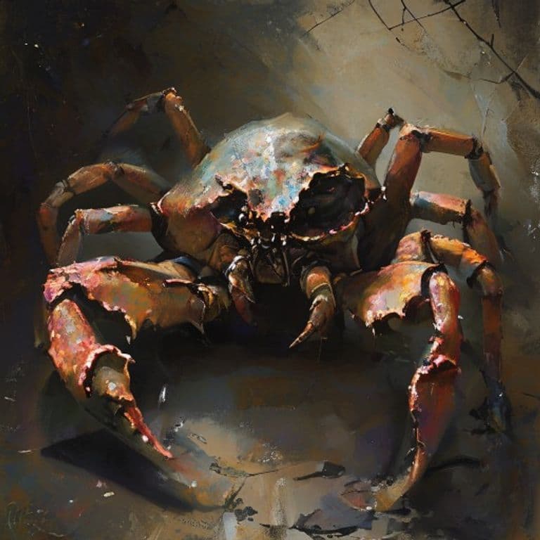 Garroter Crab — fantasy monster illustration. Garroter Crab is a tiny beast (Challenge Rating 1/4).