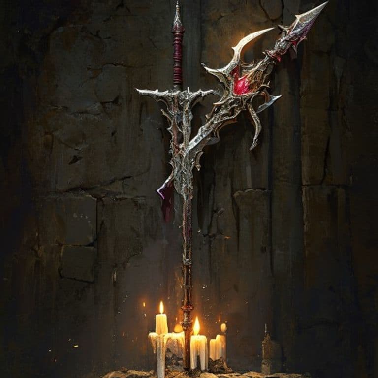 Blooddrinker Spear — fantasy item illustration. Blooddrinker Spear is a magic item (weapon) of rare rarity.
