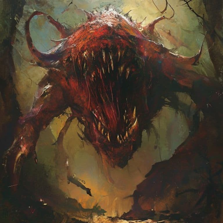 Butatsch — fantasy monster illustration. Butatsch is a gargantuan aberration (Challenge Rating 14).