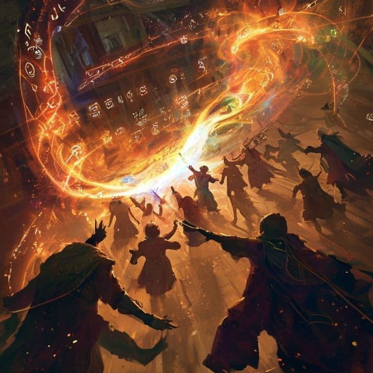 Sudden Stampede — fantasy spell effect illustration. Sudden Stampede is a 4th-level conjuration available to Bard, Druid, Ranger.