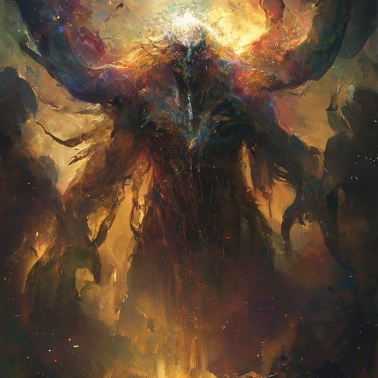 Forgotten God — fantasy monster illustration. Forgotten God is a large celestial (Challenge Rating 10).