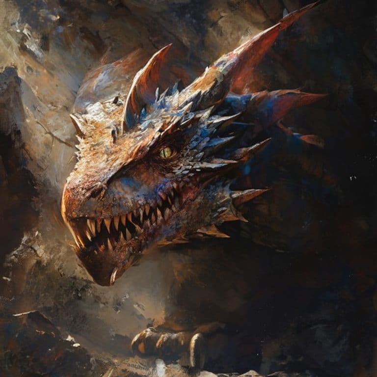 Young Cave Dragon — fantasy monster illustration. Young Cave Dragon is a large dragon (Challenge Rating 8).