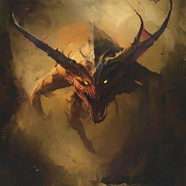 Dust Mephit — fantasy monster illustration. Dust Mephit is a small elemental (Challenge Rating 1/2).