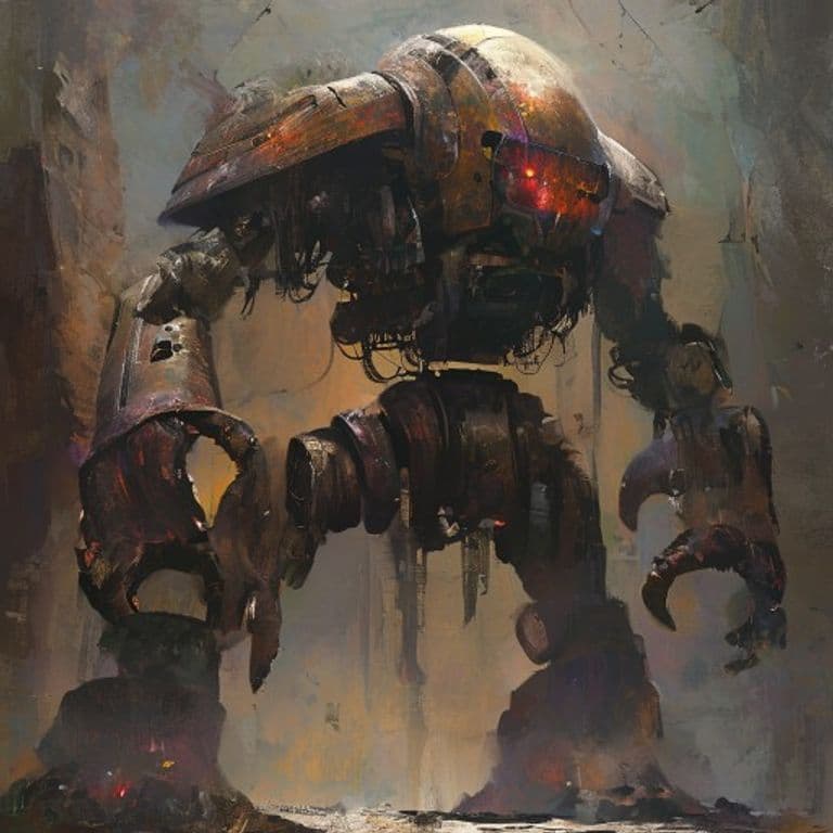 Armory Golem — fantasy monster illustration. Armory Golem is a large construct (Challenge Rating 7).