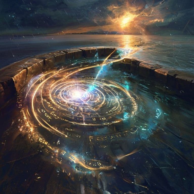 Tidal Barrier — fantasy spell effect illustration. Tidal Barrier is a 1st-level abjuration available to Sorcerer, Warlock, Wizard.