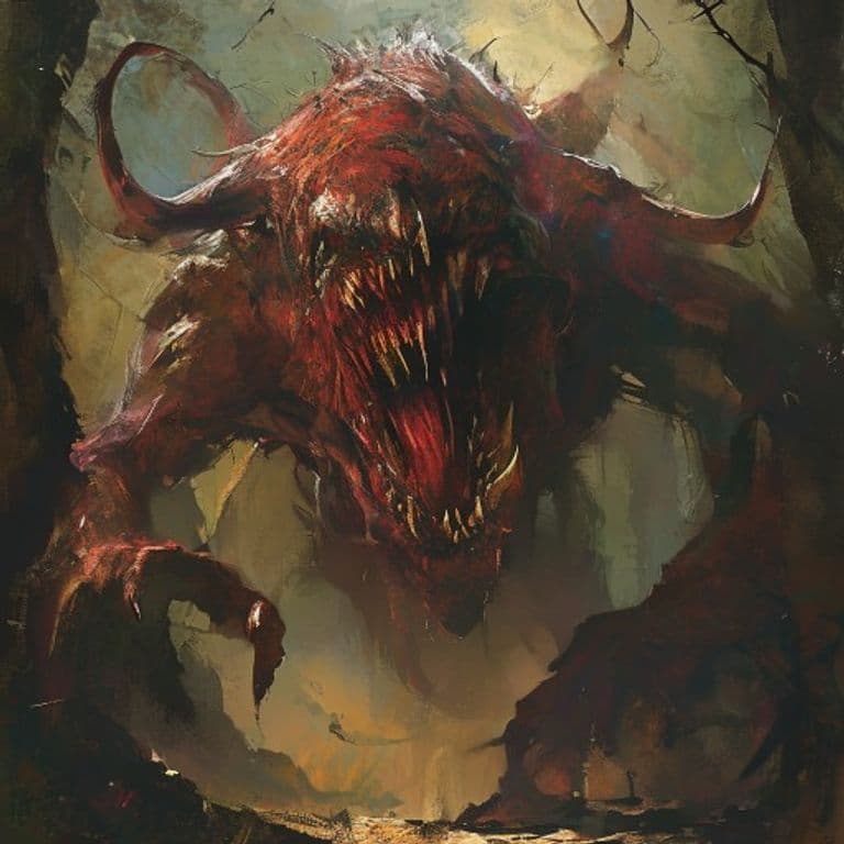 Bukavac — fantasy monster illustration. Bukavac is a large monstrosity (Challenge Rating 9).