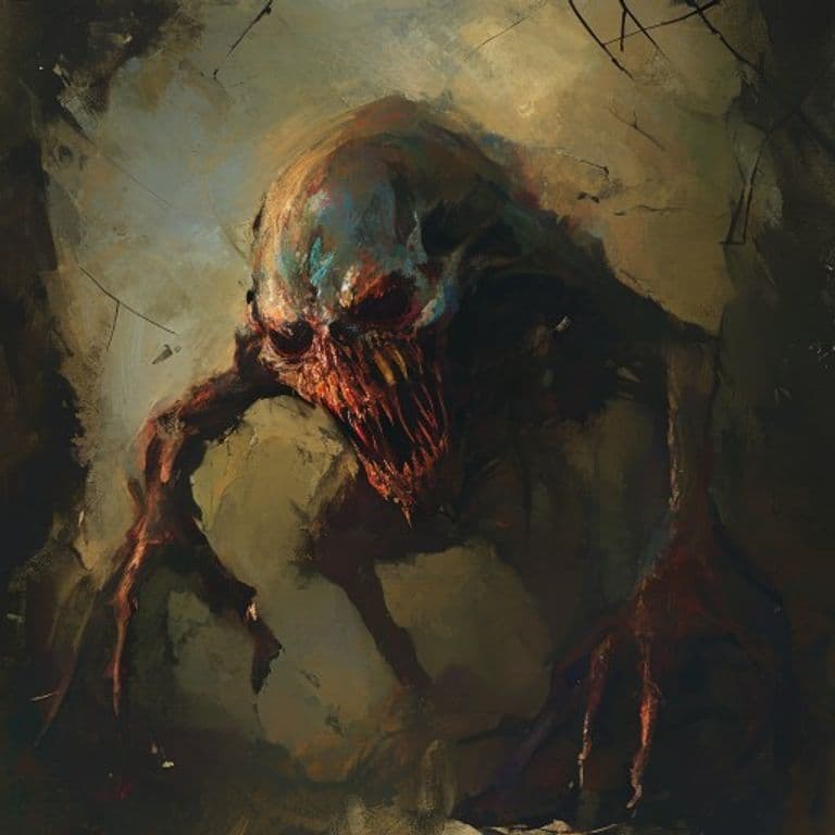 Myling — fantasy monster illustration. Myling is a small undead (Challenge Rating 2).