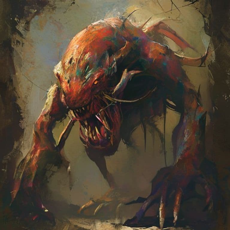 Yali — fantasy monster illustration. Yali is a medium construct (Challenge Rating 2).