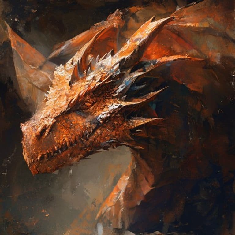 Copper Dragon Wyrmling — fantasy monster illustration. Copper Dragon Wyrmling is a medium dragon (Challenge Rating 2).