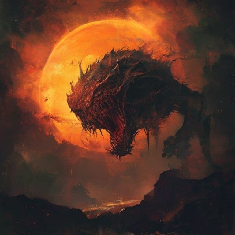 Midnight Sun — fantasy monster illustration. Midnight Sun is a large aberration (Challenge Rating 7).