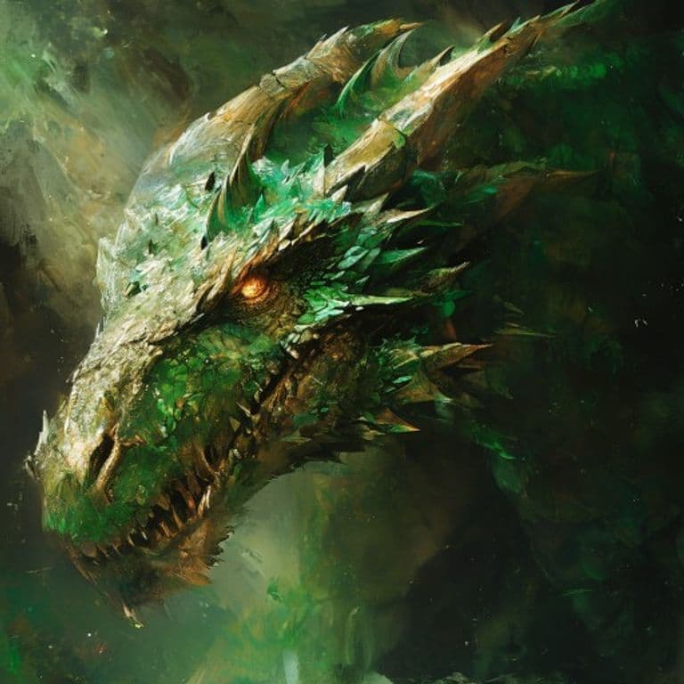 Ancient Emerald Dragon — fantasy monster illustration. Ancient Emerald Dragon is a gargantuan dragon (Challenge Rating 24).