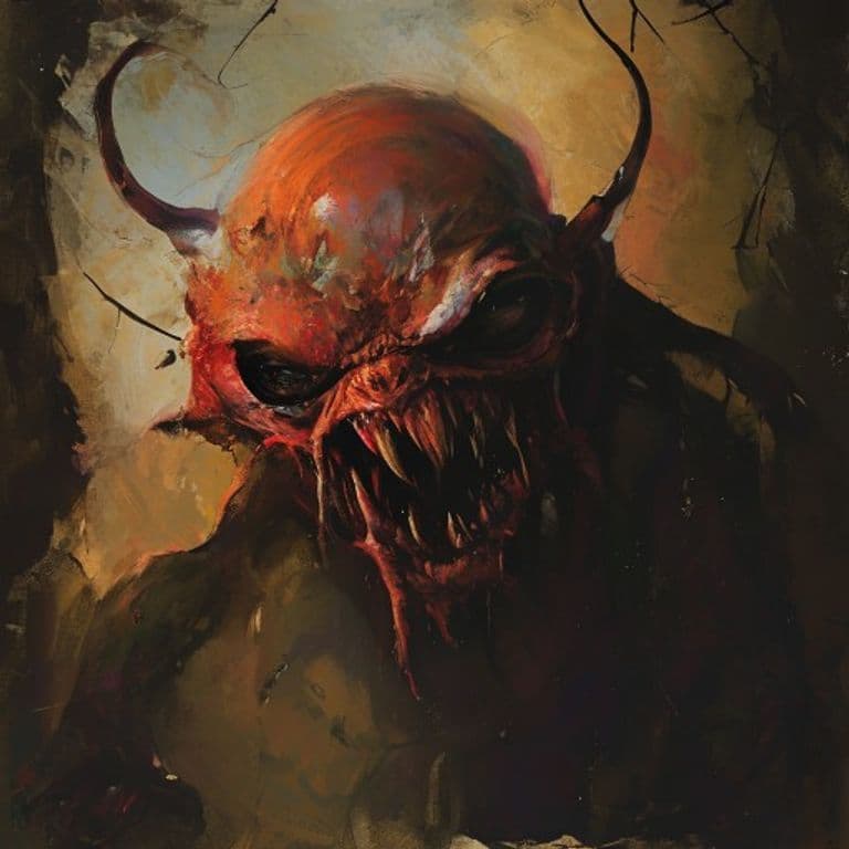 Gumienniki — fantasy monster illustration. Gumienniki is a small fiend (Challenge Rating 1).