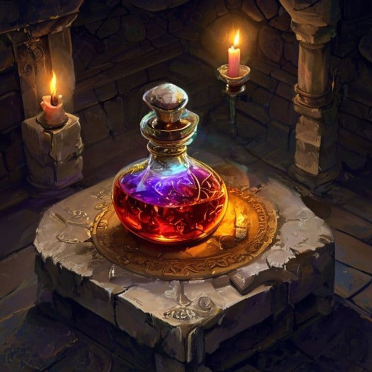 Catalyst Oil — fantasy item illustration. Catalyst Oil is a magic item (potion) of rare rarity.