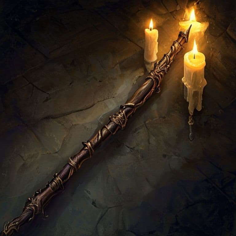 Hazelwood Wand — fantasy item illustration