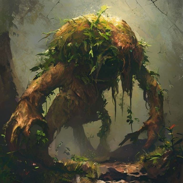 Shambling Mound — fantasy monster illustration. Shambling Mound is a large plant (Challenge Rating 5).