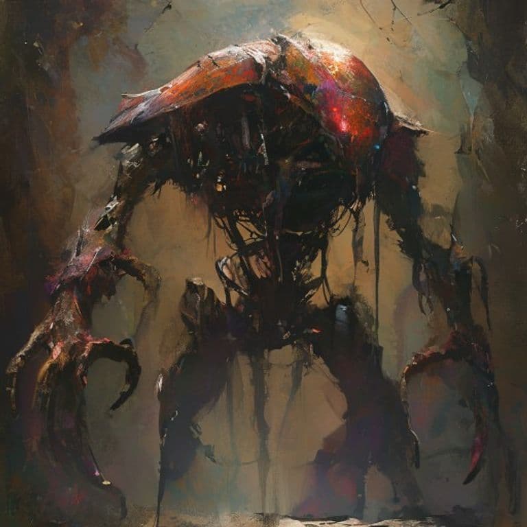 Fellforged — fantasy monster illustration. Fellforged is a medium construct (Challenge Rating 5).