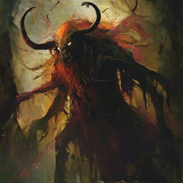 Dullahan — fantasy monster illustration. Dullahan is a large fey (Challenge Rating 11).